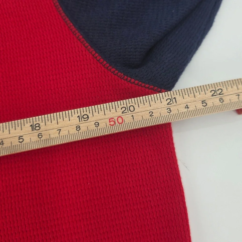 POLO RALPH LAUREN BIG CREST THERMAL SHIRT MENS XL BLUE RED SLEEPWEAR WAFFLE KNIT
